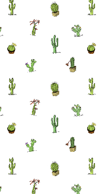 Roller blind for large windows with cactus print