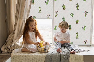 Roller blind for large window Cacti