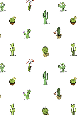 Roller blind for large windows with cactus print