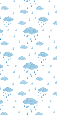 Fabric roller blind Clouds and rain