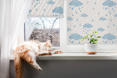 Fabric roller blind Clouds and rain