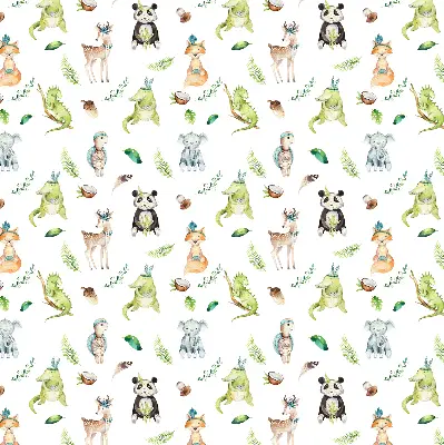 Roller blind for large window with animals and plants pattern