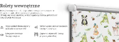 Roller blind for large window with animals and plants pattern