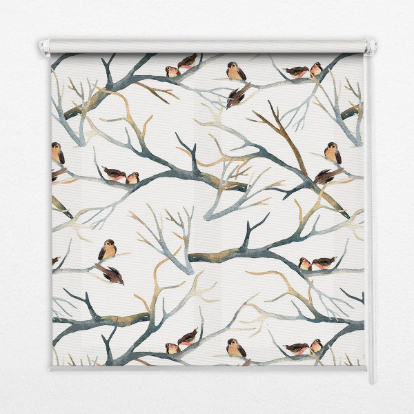 Fabric roller blind Birds on a tree