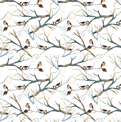 Fabric roller blind Birds on a tree