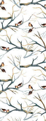 Fabric roller blind Birds on a tree