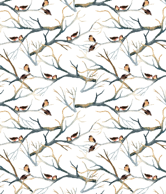 Fabric roller blind Birds on a tree
