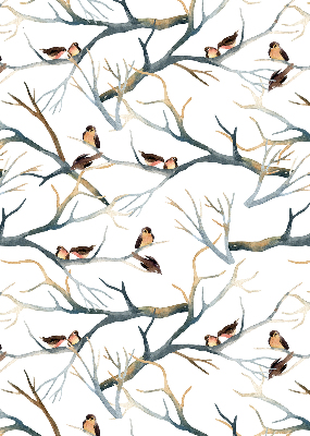 Fabric roller blind Birds on a tree