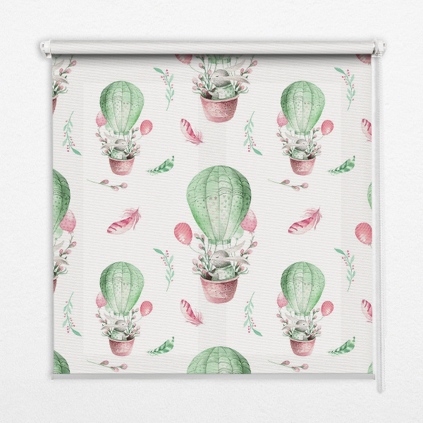 Roller blind for large window Green balloons