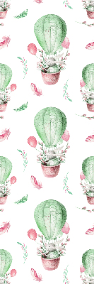 Roller blind for large window Green balloons