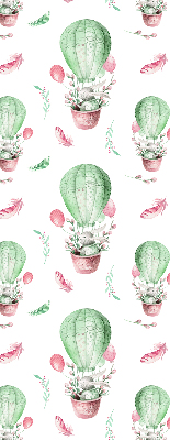 Roller blind for large window Green balloons