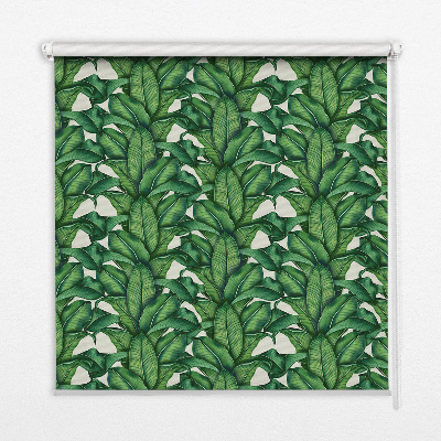 Fabric roller blind Green leaves
