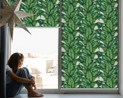 Fabric roller blind Green leaves