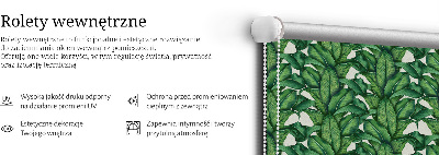 Fabric roller blind Green leaves