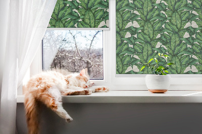 Fabric roller blind Green leaves