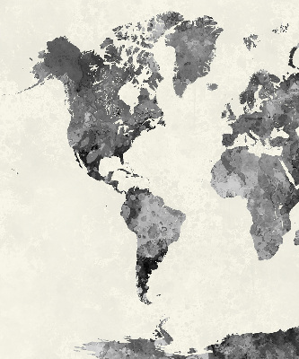 Modern roller blind with a map of black continents