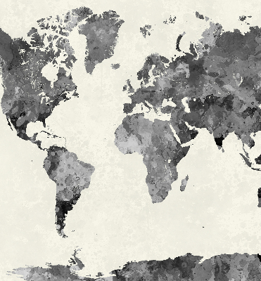 Modern roller blind with a map of black continents