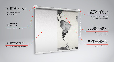 Modern roller blind Black continents