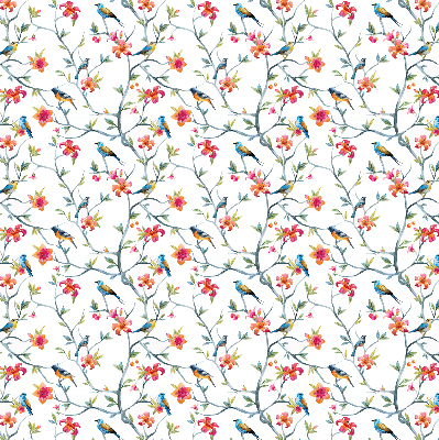 Roller blind for large window A bird on a branch