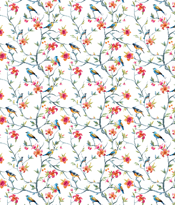 Roller blind for large window A bird on a branch