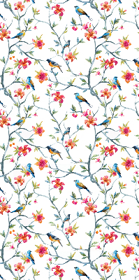 Roller blind for large window A bird on a branch