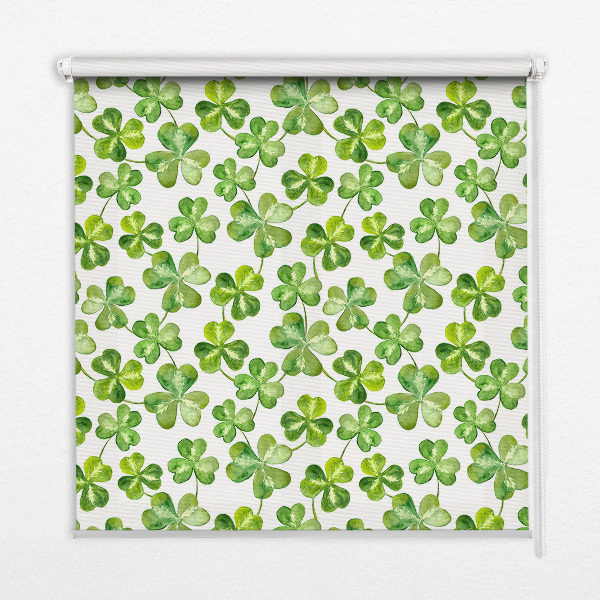 Fabric roller blind lucky clover pattern