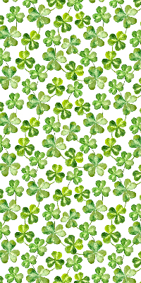 Fabric roller blind lucky clover pattern