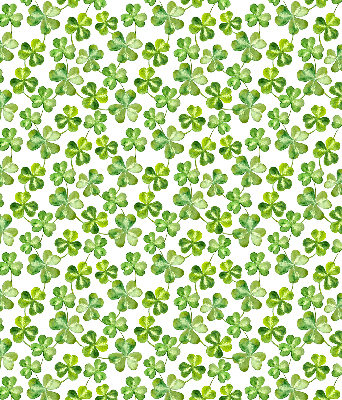 Fabric roller blind lucky clover pattern