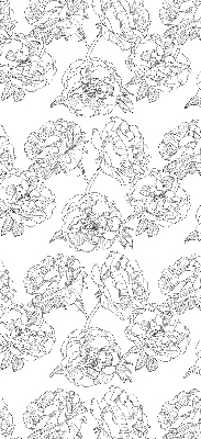 Modern roller blind Drawn roses