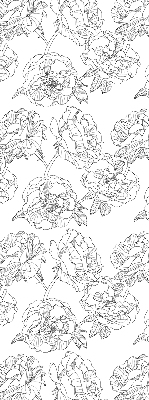 Modern roller blind Drawn roses