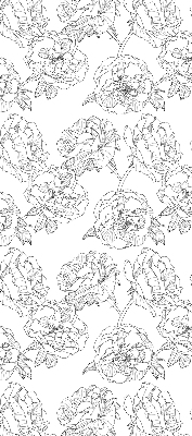 Modern roller blind Drawn roses