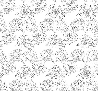 Modern roller blind Drawn roses