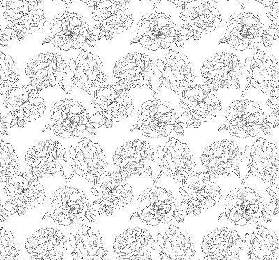 Modern roller blind with a drawn roses pattern