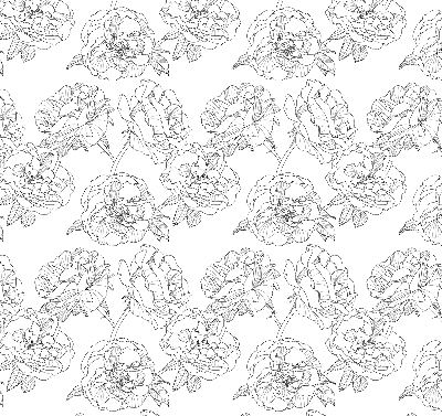 Modern roller blind Drawn roses