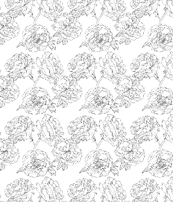 Modern roller blind with a drawn roses pattern