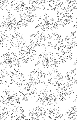 Modern roller blind Drawn roses