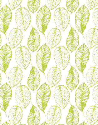 Roller blind for large window lime leaves pattern
