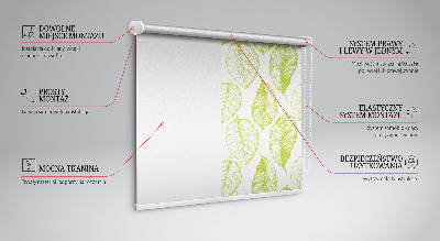 Roller blind for large window Lime leaves