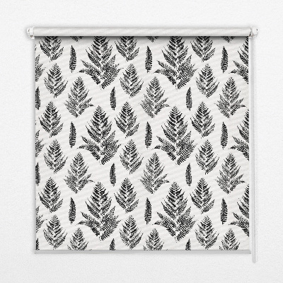 Fabric roller blind painted leaves print