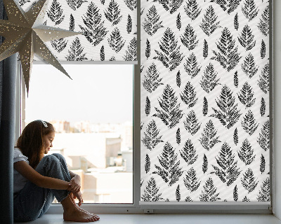 Fabric roller blind Painted leaves