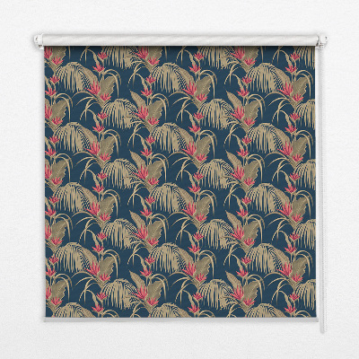 Roller blind for large window Interesting plants