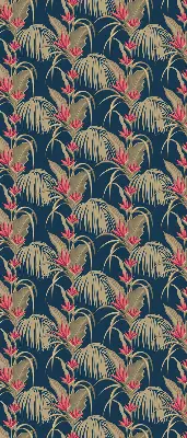 Roller blind for large window with interesting plant print