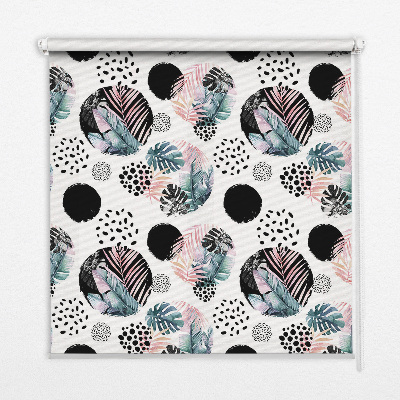 Fabric roller blind Circles and leaves