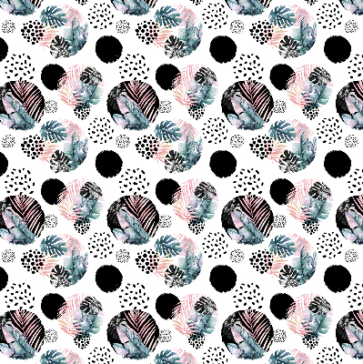 Fabric roller blind Circles and leaves