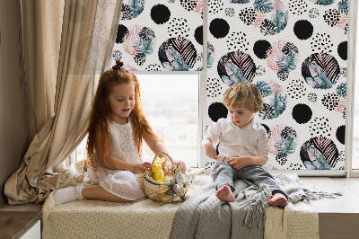 Fabric roller blind Circles and leaves