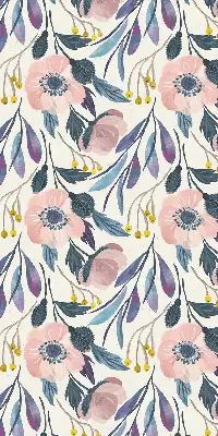 Roller blind with modern poppies print