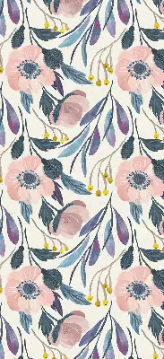 Roller blind with modern poppies print