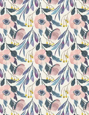 Roller blind with modern poppies print