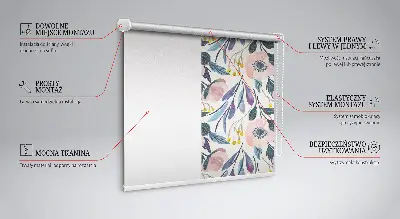 Roller blind with modern poppies print
