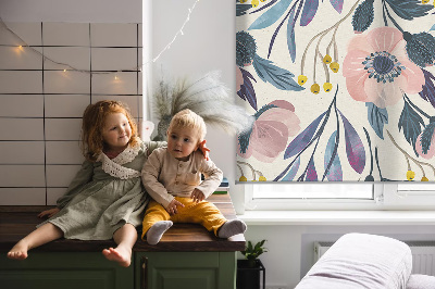 Modern roller blind Poppies